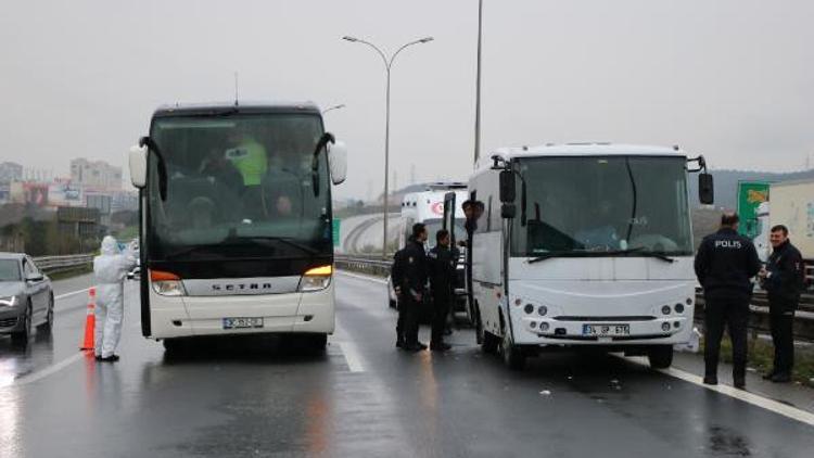 Tuzla TEM Otoyolunda koronavirüs denetimi