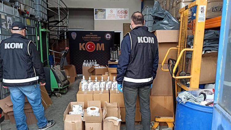 Düzce'de yasa dışı dezenfektan üreten şüpheli yakalandı