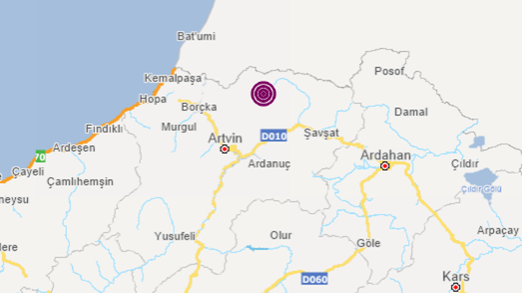 Artvin'de 3.7 büyüklüğünde deprem