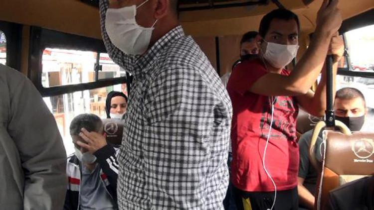 Esenyurt'taki minibüsler yine tıka basa dolu