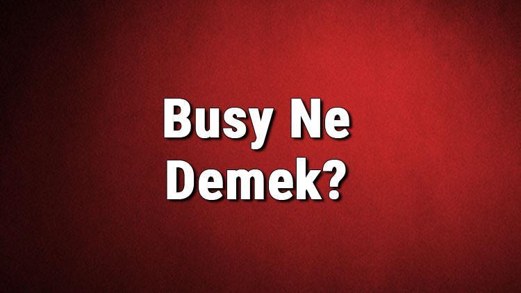 Busy Ne Demek? Busy Kelimesinin Türkçe Anlamı Nedir?