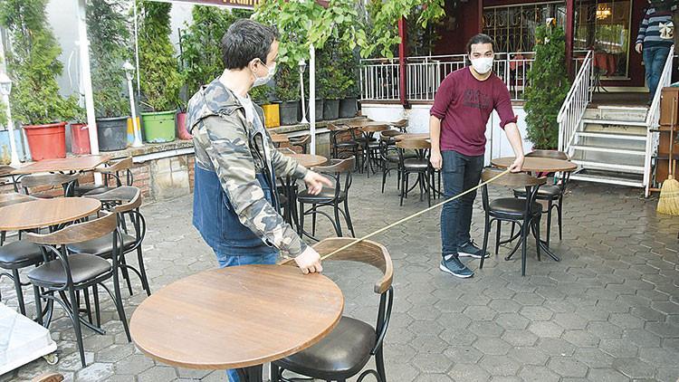 Mesafeler ölçüldü, mönüler kaldırıldı