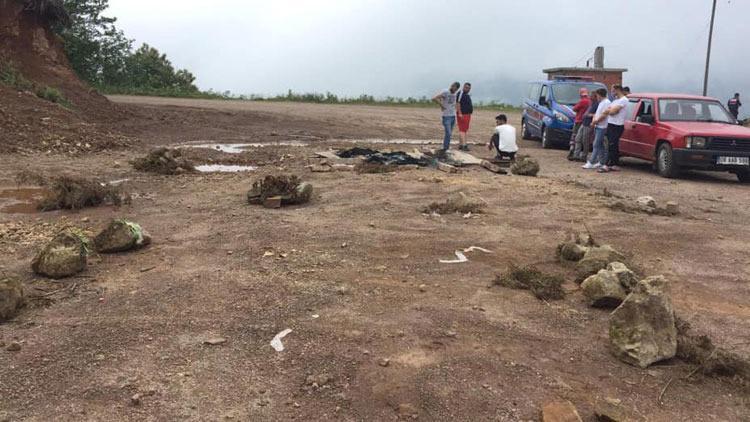 Rizeli gençlerin hazırladığı yarışma parkurundaki ekipmanlar yakıldı