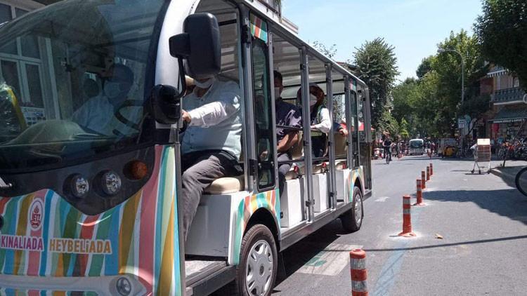 Büyükada'da elektrikli araçların test sürüşü yapıldı
