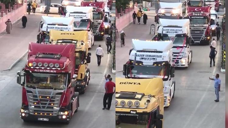 Düğün konvoyunda TIR'larla yolu kapattılar; ceza yediler