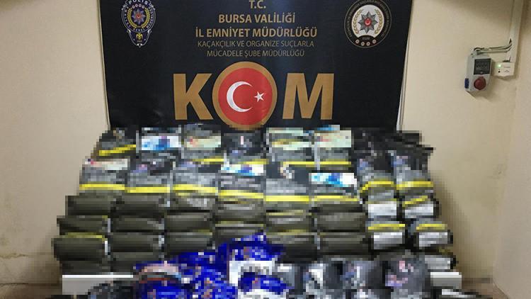 Bursa'da, 186 kilo bandrolsüz ve sahte bandrollü tütün ele geçirildi