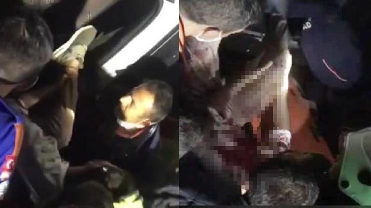 Minibüs şarampole yuvarlandı; sürücü, eşi ve 2 çocuğu yaralı
