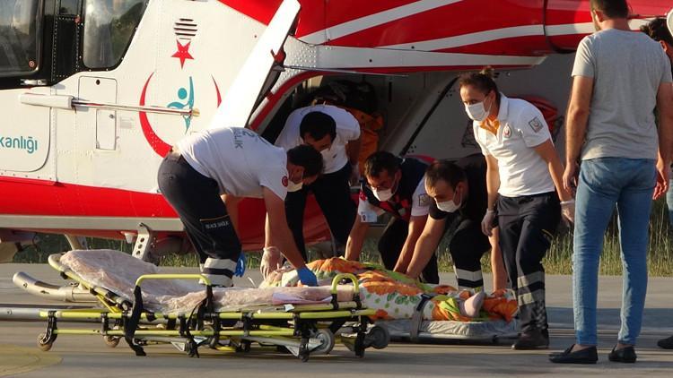 Samsun'da bir hasta ambulans helikopterle hastaneye sevk edildi