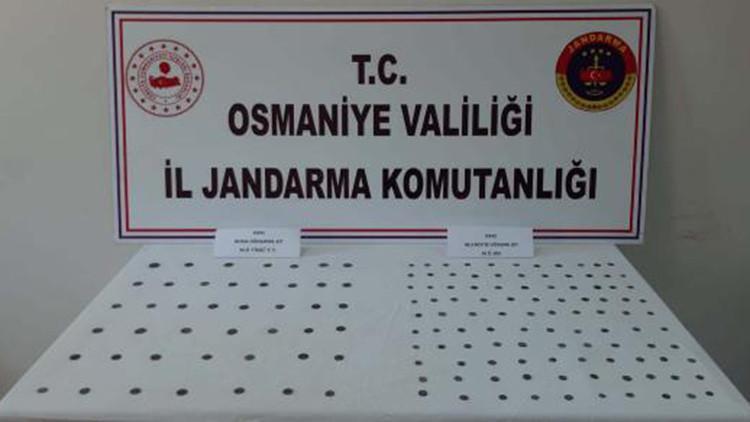 Osmaniye'de 148 madeni sikke ele geçirildi