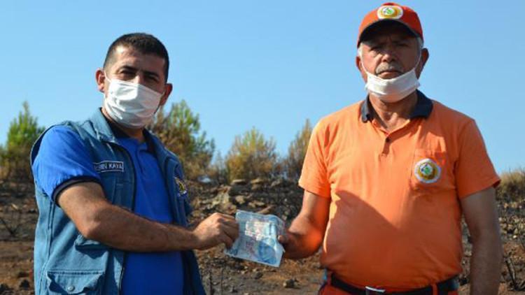 Yangın alanında bulunan para, orman işçisinin çıktı