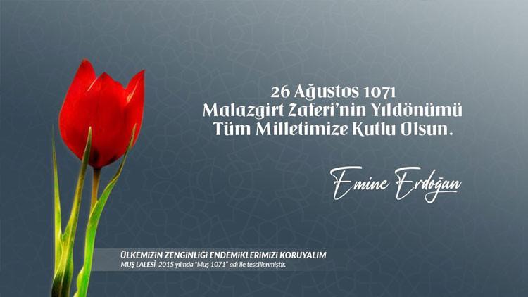 Emine Erdoğan'dan "Muş Laleli" Malazgirt Zaferi kutlaması