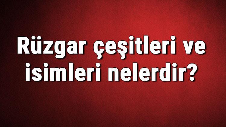 Rüzgar çeşitleri ve isimleri nelerdir? Rüzgar çeşitleri hakkında bilgiler