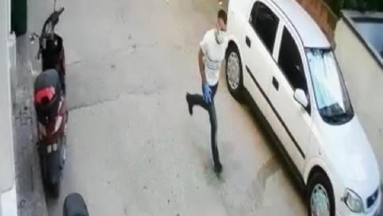 Hırsızlık şüphelisinin apartmana giriş ve çıkış anları