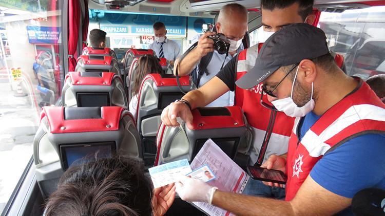 Harem Otogarı'nda koronavirüs denetimi