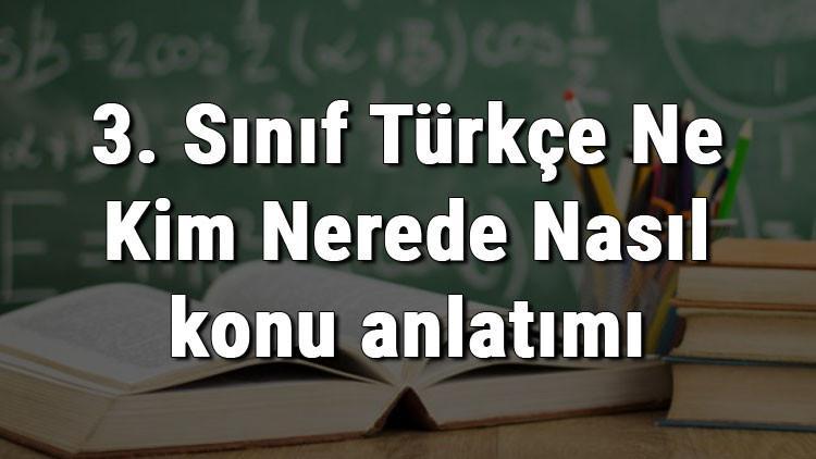 3. Sınıf Türkçe Ne Kim Nerede Nasıl konu anlatımı