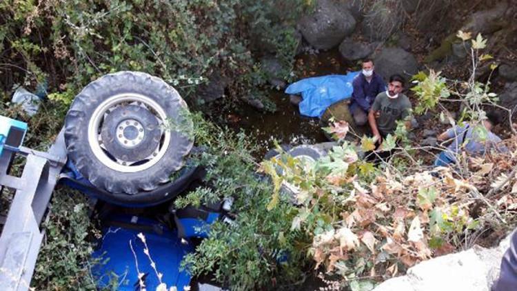 Dere yatağına uçan traktörün sürücüsü öldü