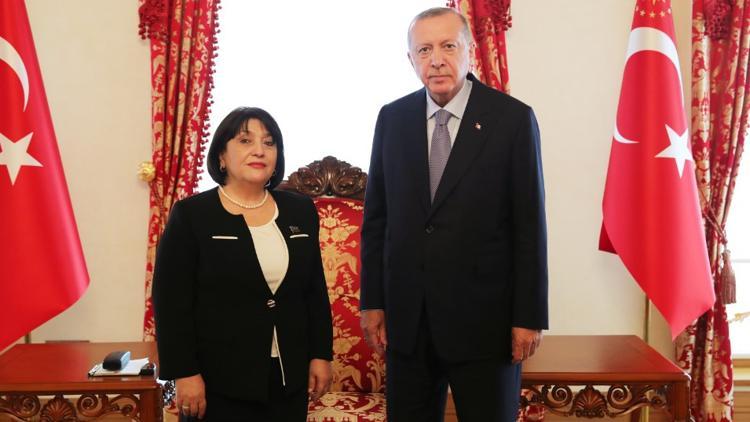 Erdoğan, Azerbaycan Milli Meclis Başkanı Gafarova’yı kabul etti