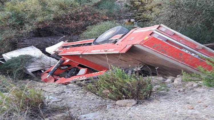 Bodrum'da freni boşalan vinç şarampole devrildi: 2 yaralı