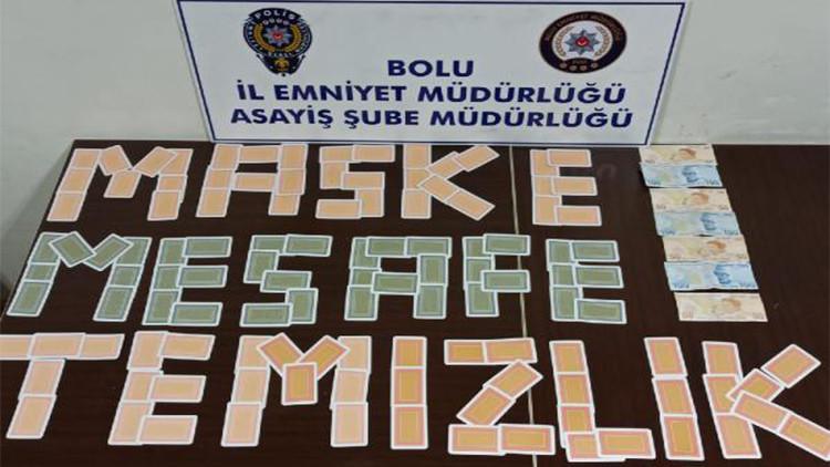 Bolu'da kumar oynarken yakalanan 7 kişiye para cezası