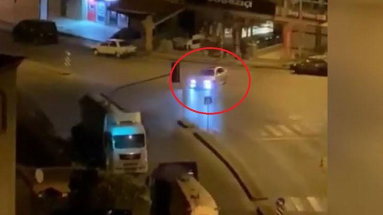 Cadde ortasında drift yapan sürücüye büyük şok!