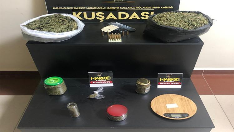 Kuşadası’nda 1 kilo 648 gram esrar ele geçirildi
