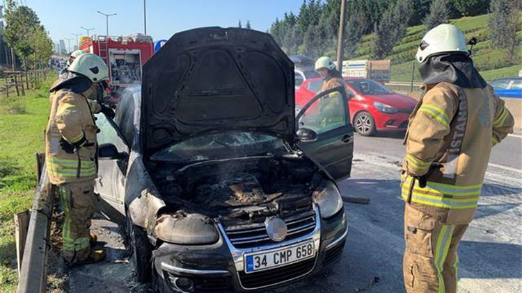 Kartal’da aracı yanan kadın gözyaşlarına boğuldu