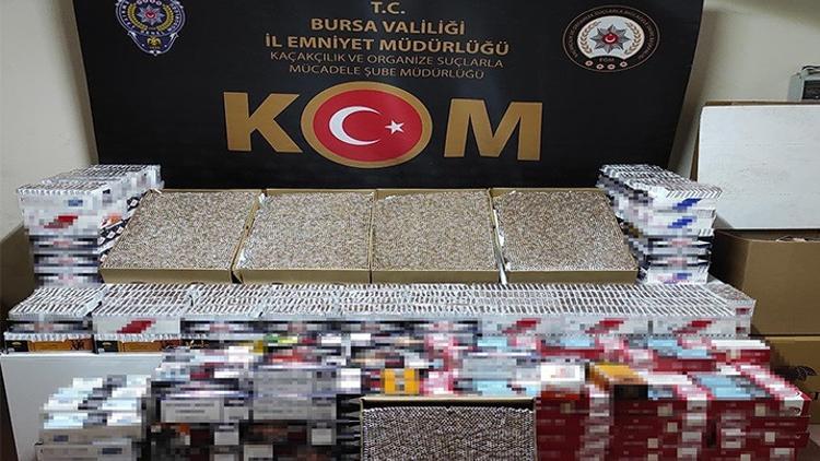 Bursa'da kaçak sigara imalathanesine baskın