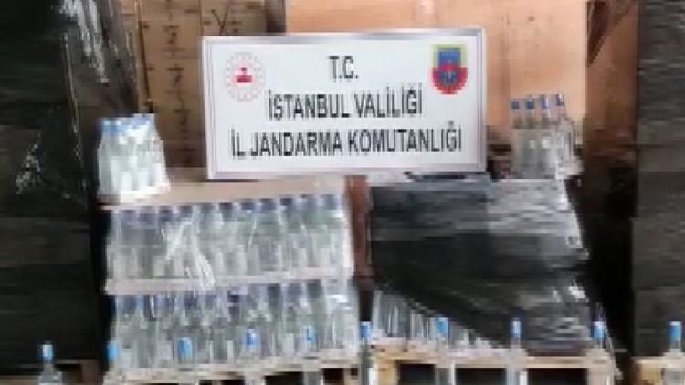 İstanbul'da jandarmadan 2,5 tonluk sahte içki baskını