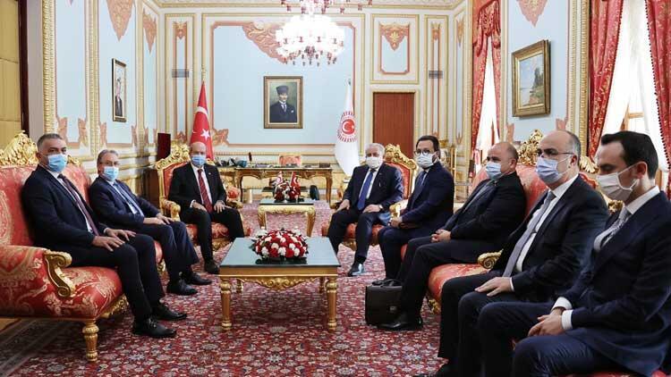 TBMM Başkanı Mustafa Şentop, KKTC Cumhurbaşkanı Tatar ile görüştü