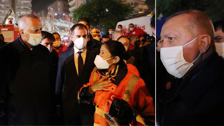 İzmir'de son dakika gelişmesi! Cumhurbaşkanı Erdoğan deprem bölgesinde! İncelemelerde bulundu