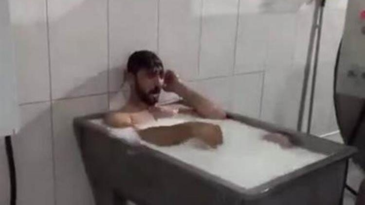 Süt kazanı içinde banyo skandalı