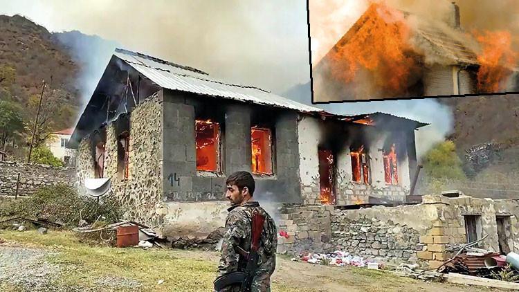 Ermeniler giderayak ortalığı ateşe veriyor! Yakıp yıkıp kaçıyorlar