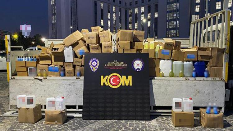Ankara'da 1 ton etil alkol ele geçirildi