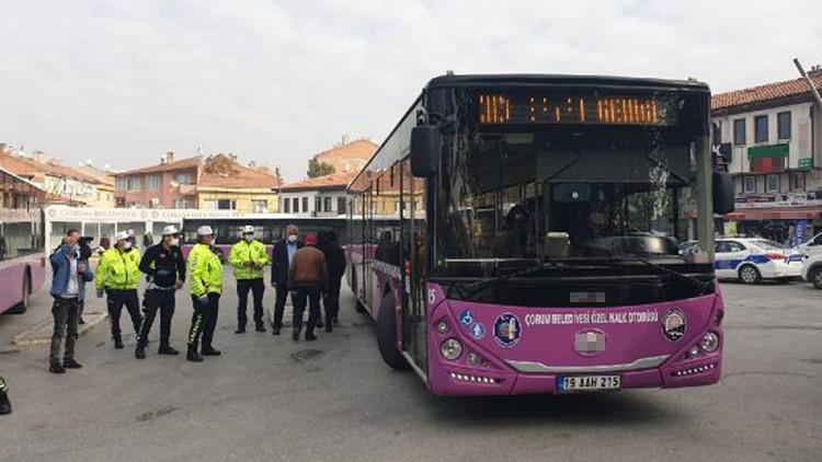 Sivil polislerden, otobüslerde koronavirüs denetimi