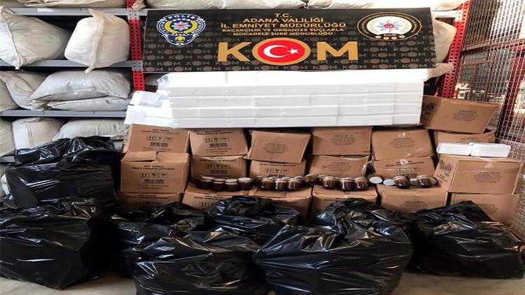 Adana’da 1 ton 28 gram cinsel içerikli sahte macun ele geçirildi
