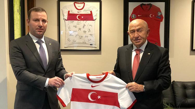Azerbaycan Futbol Federasyonu Genel Sekreteri, TFF Başkanı Nihat Özdemir'i ziyaret etti