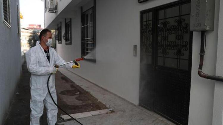 Pamukkalede vaka görülen apartmanlarda dezenfeksiyon