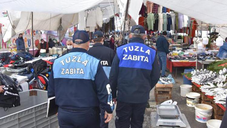 Tuzla’da pazarcı esnafına ceza yağdı
