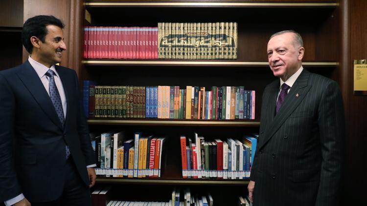 Cumhurbaşkanı Erdoğan, Katar Emiri El-Sani ile Millet Kütüphanesi'ni ziyaret etti