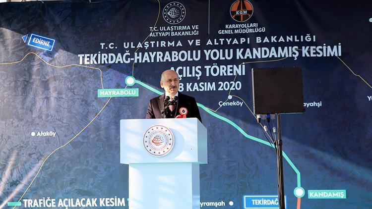 Ulaştırma ve Altyapı Bakanı Karaismailoğlu, Tekirdağ-Hayrabolu Yolu Kandamış Kesimi Açılış Töreni'ne katıldı