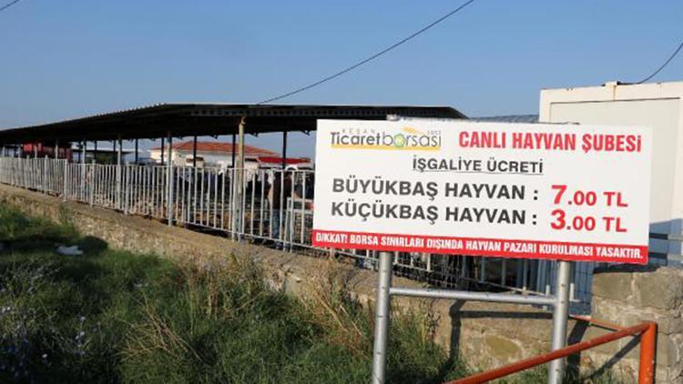 Keşan’da, canlı hayvan pazarı koronavirüs nedeniyle kapatıldı