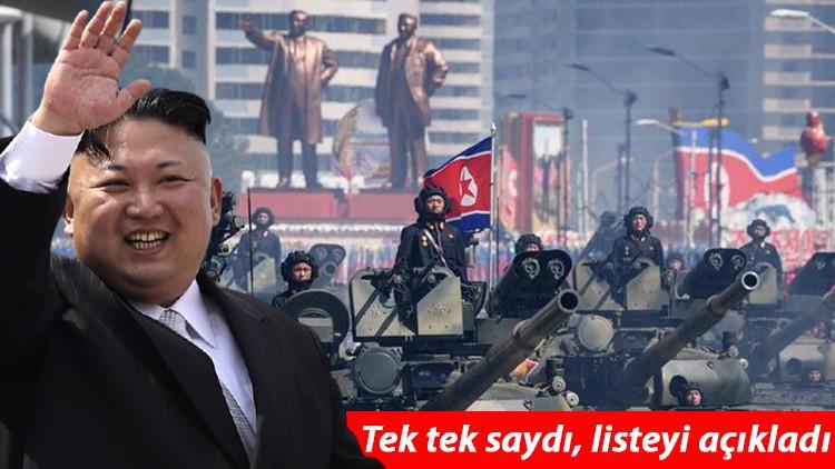 Tek tek saydı, listeyi açıkladı... Kim Jong-un'dan nükleer tehdit!