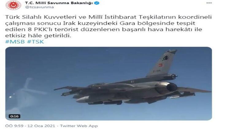MSB: 8 PKK'lı terörist etkisiz hale getirildi
