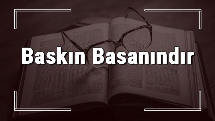 Baskın Basanındır atasözünün anlamı ve örnek cümle içinde kullanımı (TDK)