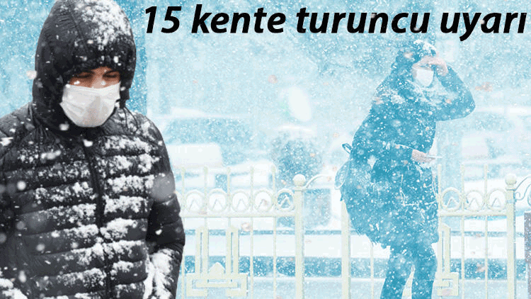 Meteoroloji'den 15 kente turuncu uyarı! Dikkat: Yoğun kar ve çok kuvvetli yağmur...