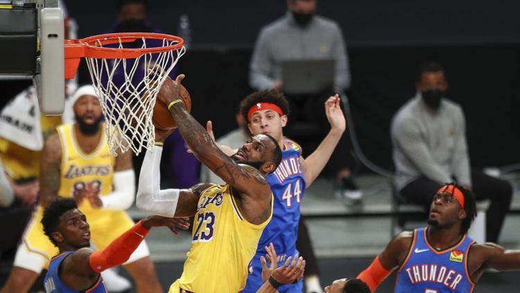 NBA'de Gecenin Sonuçları: Lakers, Thunder'ı uzatmada devirdi! Üst üste 5. galibiyet...