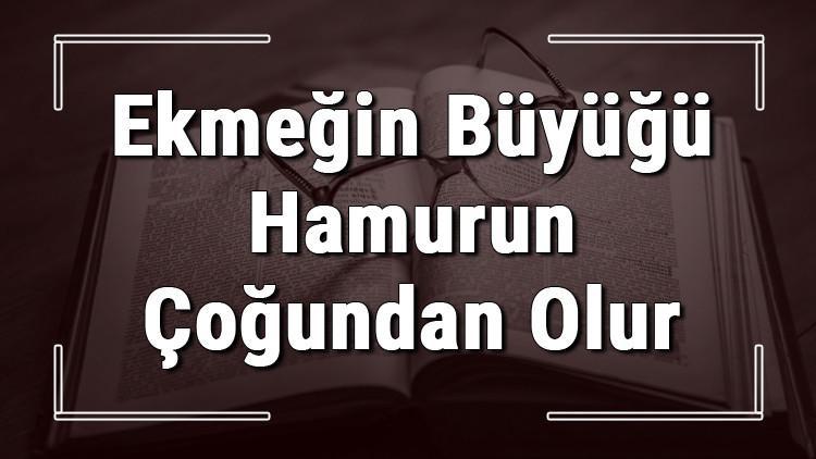 Ekmeğin Büyüğü Hamurun Çoğundan Olur atasözünün anlamı ve örnek cümle içinde kullanımı (TDK)