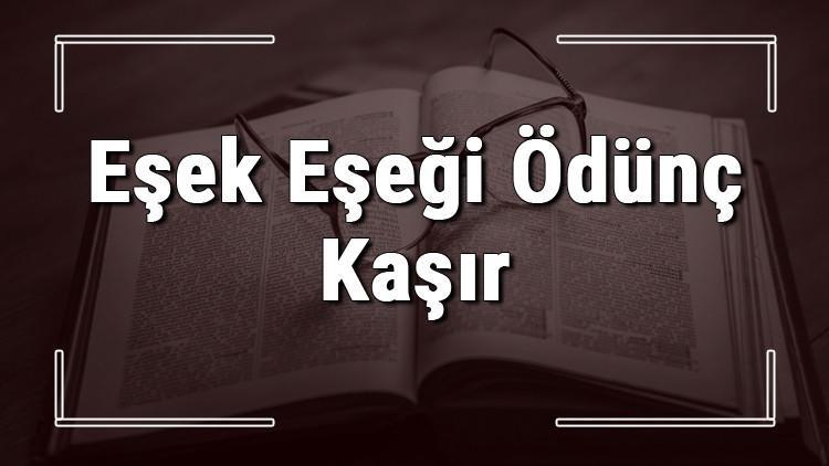 Eşek Eşeği Ödünç Kaşır atasözünün anlamı ve örnek cümle içinde kullanımı (TDK)