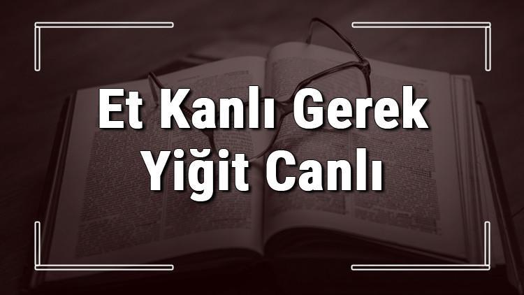 Et Kanlı Gerek Yiğit Canlı atasözünün anlamı ve örnek cümle içinde kullanımı (TDK)