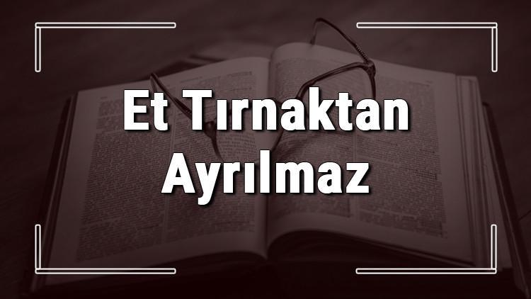Et Tırnaktan Ayrılmaz atasözünün anlamı ve örnek cümle içinde kullanımı (TDK)